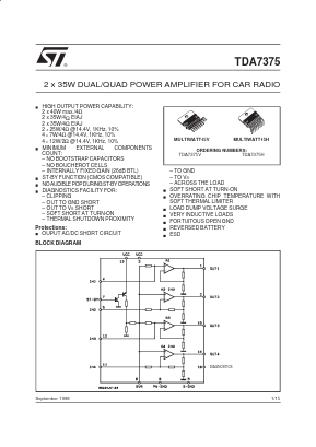 TDA7375 Datasheet PDF STMicroelectronics