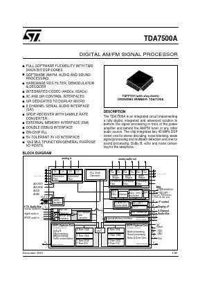 TDA7500A Datasheet PDF STMicroelectronics
