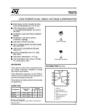 TS372I Datasheet PDF STMicroelectronics