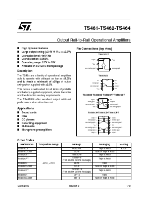 TS461CLT Datasheet PDF STMicroelectronics