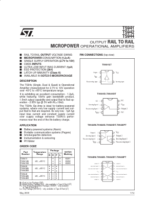 TS944I Datasheet PDF STMicroelectronics