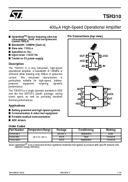 TSH310IDT Datasheet PDF STMicroelectronics
