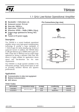TSH330 Datasheet PDF STMicroelectronics