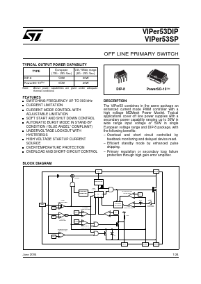 VIPER53SP13TR Datasheet PDF STMicroelectronics