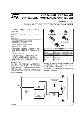 VNB14NV04 Datasheet PDF STMicroelectronics