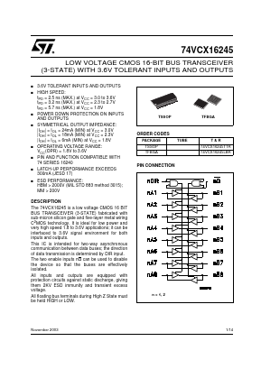 74VCX16245 Datasheet PDF STMicroelectronics