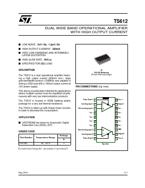 TS612 Datasheet PDF STMicroelectronics