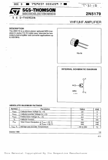 2N5179 Datasheet PDF STMicroelectronics