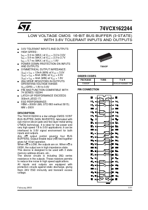 74VCX162244TTR Datasheet PDF STMicroelectronics