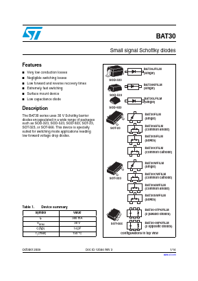 BAT30-CKFILM Datasheet PDF STMicroelectronics