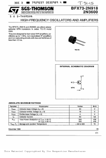 2N918 Datasheet PDF STMicroelectronics