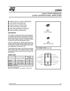 LS404IN Datasheet PDF STMicroelectronics
