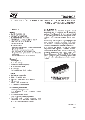 TDA9109A Datasheet PDF STMicroelectronics