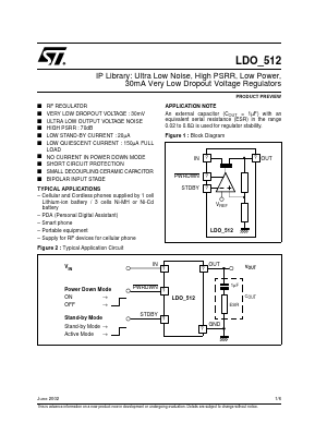 LDO512 Datasheet PDF STMicroelectronics
