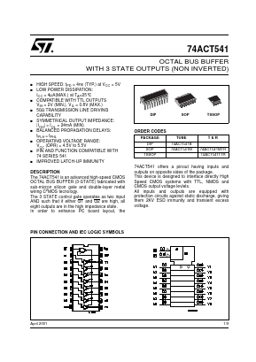 ACT541 Datasheet PDF STMicroelectronics