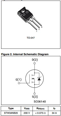 STW34NB20 Datasheet PDF STMicroelectronics
