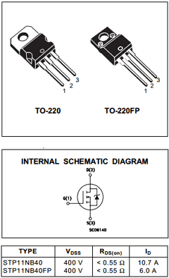 STP11NB40FP Datasheet PDF STMicroelectronics