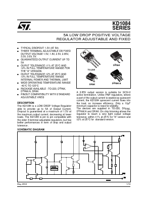 KD1084V15R Datasheet PDF STMicroelectronics