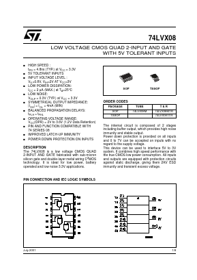 74LVX08_01 Datasheet PDF STMicroelectronics
