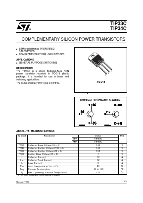 TIP33C_99 Datasheet PDF STMicroelectronics