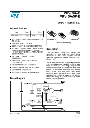 VIPER20A-22-E Datasheet PDF STMicroelectronics