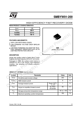 SMBYW01-200 Datasheet PDF STMicroelectronics