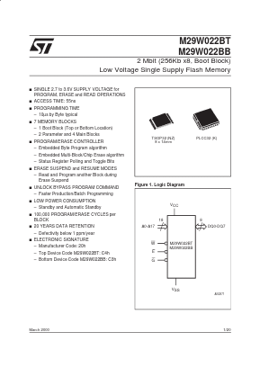 M29W022BT55NZ6T Datasheet PDF STMicroelectronics