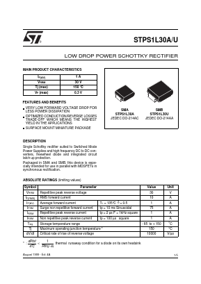 STPS1L30A Datasheet PDF STMicroelectronics
