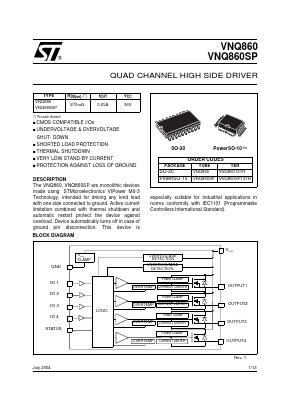 VNQ860SP Datasheet PDF STMicroelectronics