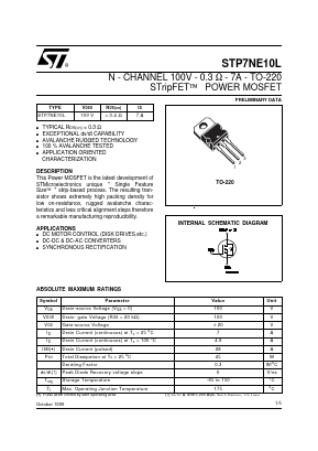 STP7NE10L Datasheet PDF STMicroelectronics