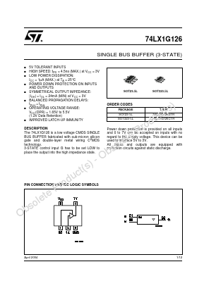 74LX1G126 Datasheet PDF STMicroelectronics