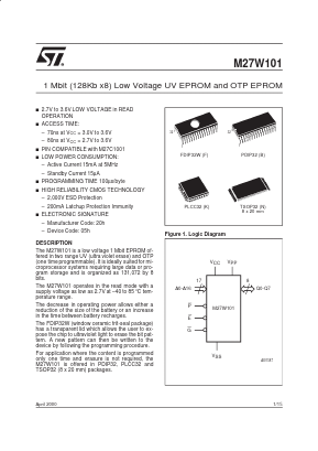 M27W101-120K6TR Datasheet PDF STMicroelectronics