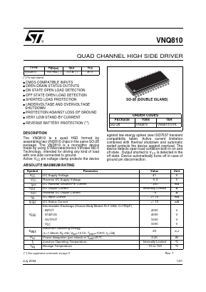 VNQ810 Datasheet PDF STMicroelectronics