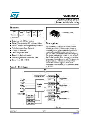 VN340SP-E Datasheet PDF STMicroelectronics