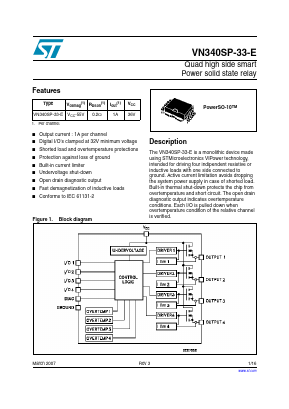 VN340SPTR-33-E Datasheet PDF STMicroelectronics