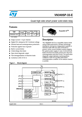 VN340SPTR-33-E Datasheet PDF STMicroelectronics