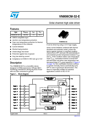 VN808CMTR-32-E Datasheet PDF STMicroelectronics