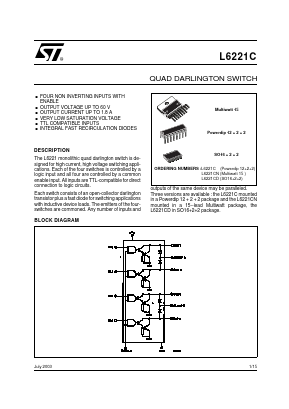 L6221CN Datasheet PDF STMicroelectronics