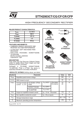 STTH2003 Datasheet PDF STMicroelectronics