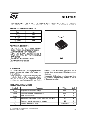 STTA206S Datasheet PDF STMicroelectronics