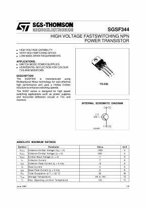 SGSF344 Datasheet PDF STMicroelectronics