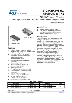 STGIPQ5C60T-HL Datasheet PDF STMicroelectronics