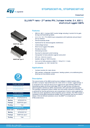 STGIPQ5C60T-HZ Datasheet PDF STMicroelectronics