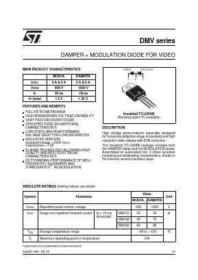 DMV Datasheet PDF STMicroelectronics