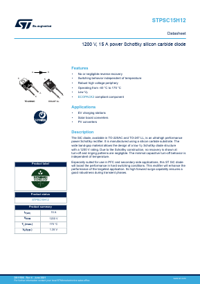 STPSC15H12 Datasheet PDF STMicroelectronics