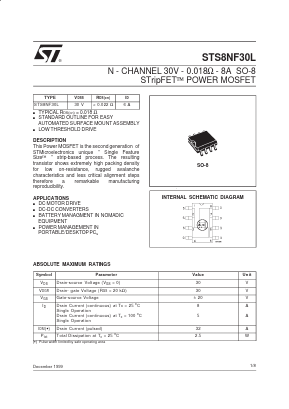 STS8NF30L Datasheet PDF STMicroelectronics