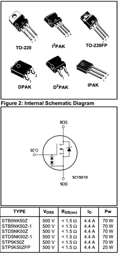 B5NK50Z Datasheet PDF STMicroelectronics