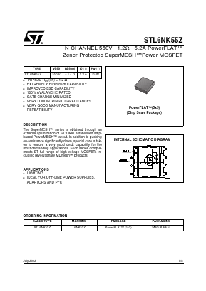 STL6NK55Z Datasheet PDF STMicroelectronics