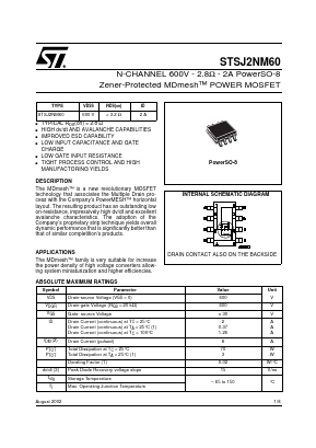 STSJ2NM60 Datasheet PDF STMicroelectronics