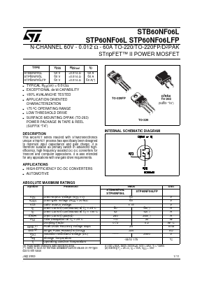 STB60NF06L Datasheet PDF STMicroelectronics